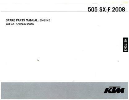 2008 KTM 505 SX-F Engine Spare Parts Manual