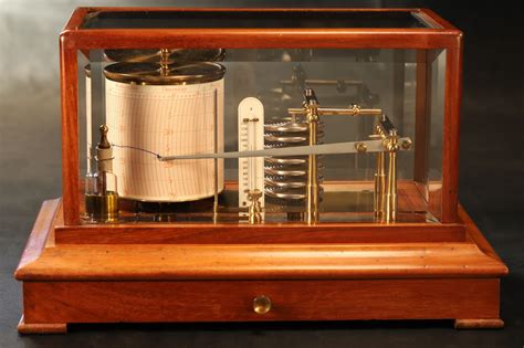 FINE ENGLISH WALNUT CASED BAROGRAPH c1905 - Sold - Vavasseur Antiques