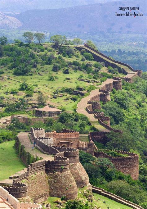 Kumbhalgarh Wall, popularly known as The Great Wall of India, extends over 36 kilometers, making ...