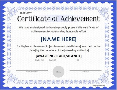 Certificates of Achievement for WORD | Professional Certificate Templates