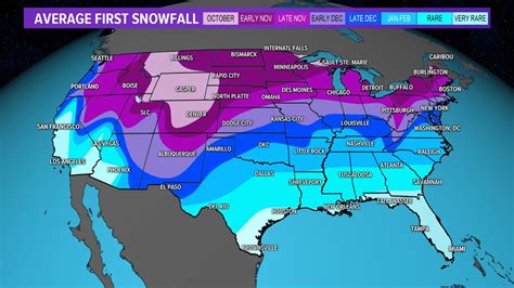 Average first snowfall for the lower-48 | kagstv.com