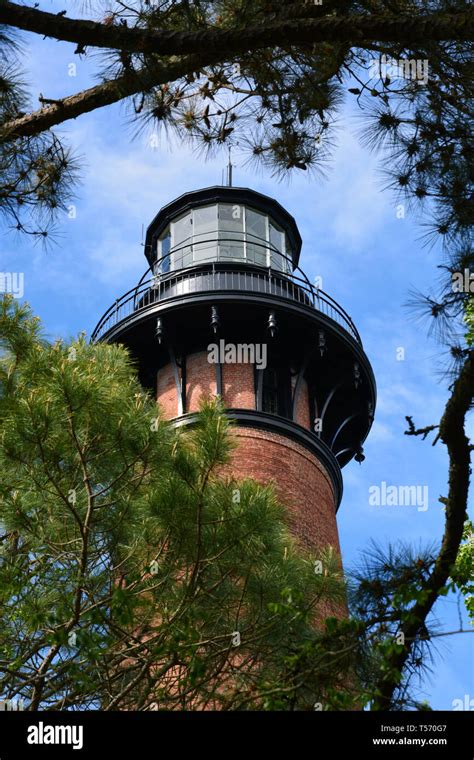 The Currituck Beach Lighthouse in Corolla North Carolina is at the far ...