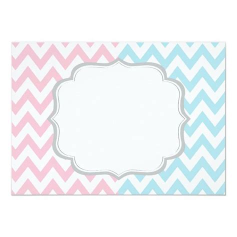 Pink and Blue Elephants Chevron Gender Reveal Invitation | Zazzle | Gender reveal invitations ...