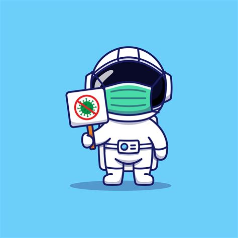 Cute astronaut wearing protective mask 4815044 Vector Art at Vecteezy