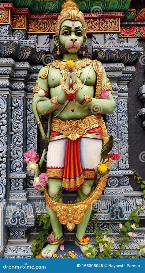 Lord Hanuman Statue in Front of Temple, Singapore Editorial Stock Photo - Image of south, temple ...