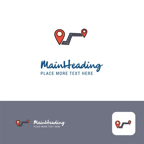 Creative Route Logo Design Flat color Logo place for Tagline Vector ...