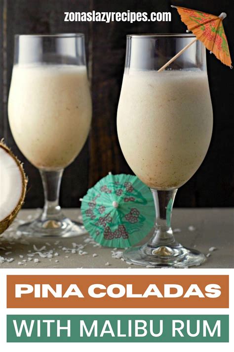 Pina Coladas with Malibu Rum (4 Ingredients, 3 steps, and 5 minutes ...