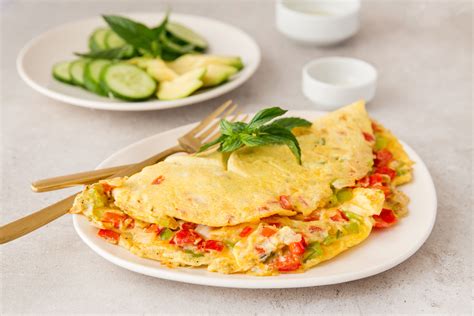 Easy Vegetarian Omelet With Bell Peppers Recipe