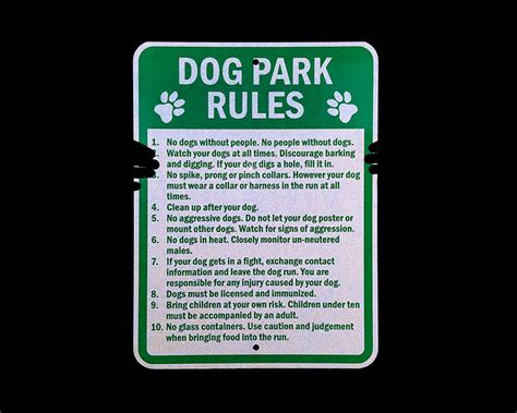 Dog Park Regulation Signs (from $5)