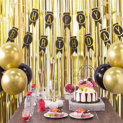 MioParty™: Birthday Decor Gold Backdrop Curtain Party Backdrop Tinsel ...