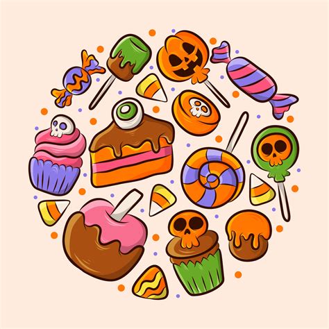 Halloween Trick Or Treat Cute Cartoon Candy Icon Collection 10688827 ...