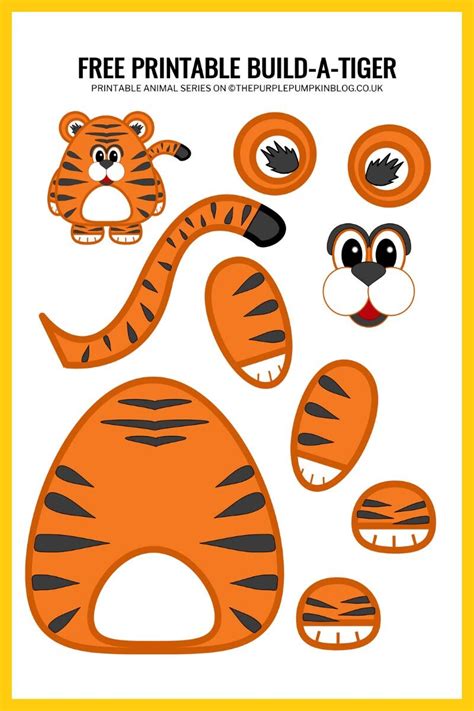 Build-A-Tiger - Free Printable Paper Tiger Craft Template!