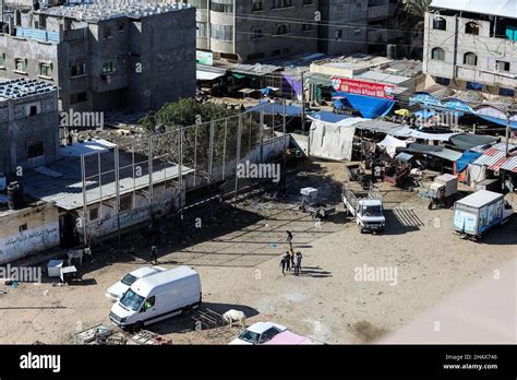 General view of Palestinian homes and buildings in the Rafah refugee camp in the southern Gaza ...