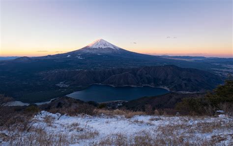 1920x1200 / nature landscape mountain volcano snowy peak lake mount ...