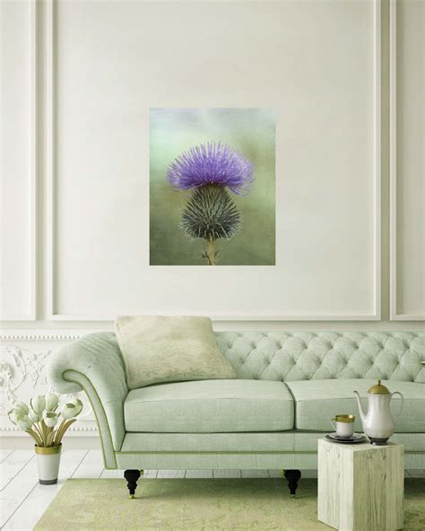 Lavender and Sage Green Thistle Wall Art | Purple and green living room, Purple and green ...