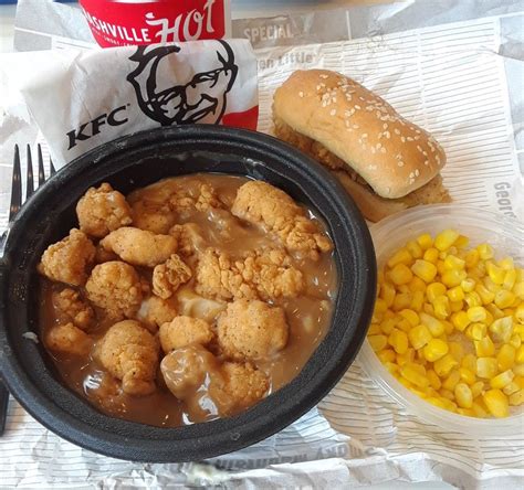 LUNCH 6/10/2018: KFC Mashed Potato Bowl, Corn, Chicken Little ...