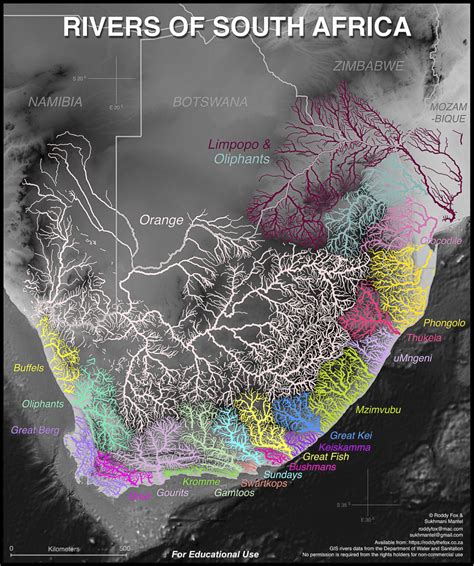 South Africa Water Management Areas - Dams and River Systems Maps - AfriWX