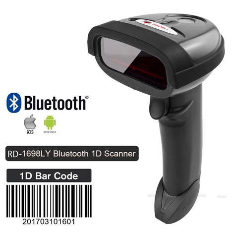 Handheld Bluetooth Barcode Scanner Portable Wireless 1D Laser Bar Code Reader Support Android ...