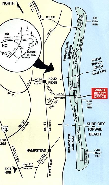 Map Of Topsail Island