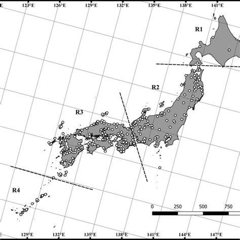 Map of sites located in the Japanese archipelago with divisions into... | Download Scientific ...