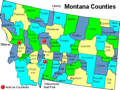 Montana County Map Area | County Map Regional City