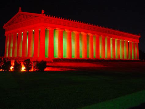 a life-size replica of the Parthenon in Nashville, TN at night 10/28/05 ...