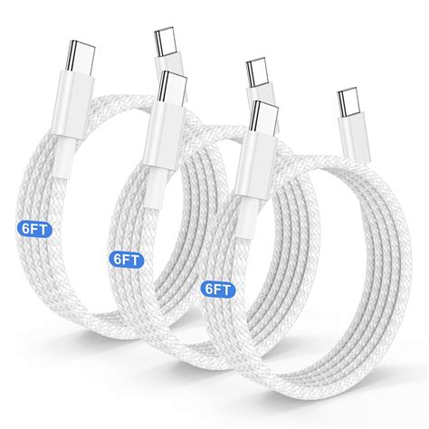 Apple Certified 60W USB C to C Charging Cable, 3-Pack 6ft, for iPhone ...