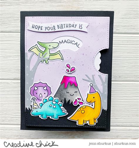 Dino Birthday, original interactive card (A2) - {creative chick}