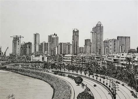 Mumbai skyline, architecture,sketch | Skyline, Cityscape, Architecture ...