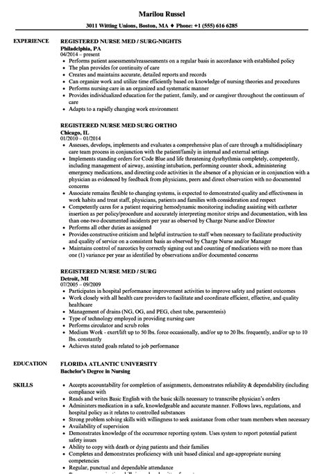 Med Surg Nurse Resume Template