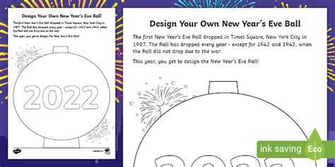 Design Your Own New Year's Eve Ball Activity (Teacher-Made)