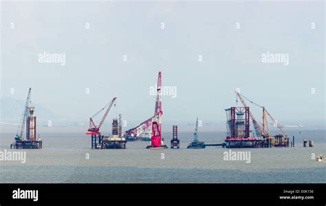 Hong Kong Zhuhai Macau Bridge Construction Site Stock Photo: 69259490 ...