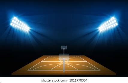 Basketball Arena Field Bright Stadium Lights Stock Vector (Royalty Free ...