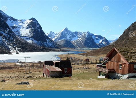 Spring Landscape of Flakstad Stock Image - Image of bacground, high ...