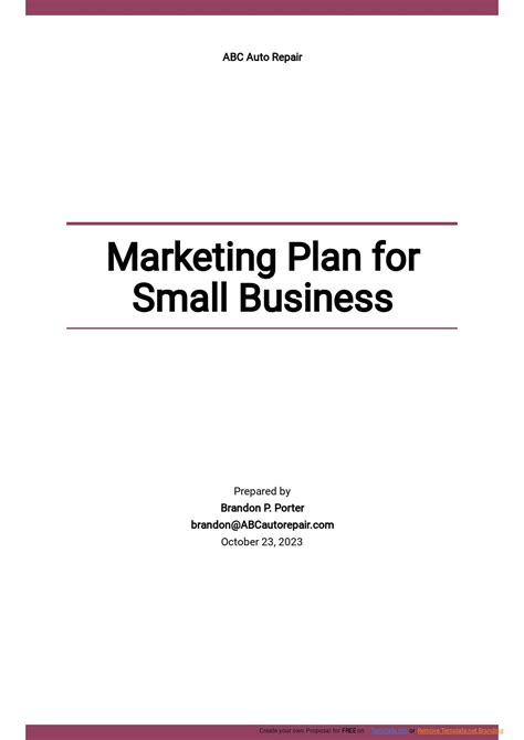 Google Docs Marketing Plan Template