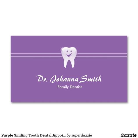 Purple Smiling Tooth Dental Appointment Female | Zazzle.com in 2021 ...