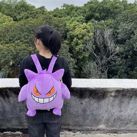 Pokemon Gengar Backpack Gengar Plush Bag Haversack Shoulder Bag Plush ...