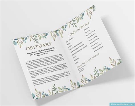 Printable Catholic Funeral Mass Program Template