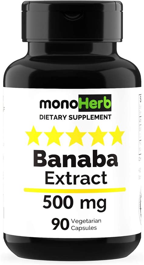 Amazon.com: Banaba Extract 500 mg per Capsule - 90 Vegetarian Capsules - 2% Corosolic Acid ...