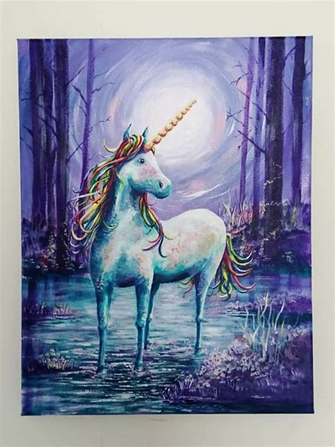 Unicorn painting Acrylic painting Rainbow Unicorn Colourful