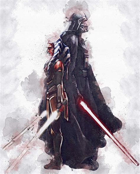 Buy Bekata 16x20 Canvas Ahsoka Tano & Darth Vader - Star Wars - Printed ...