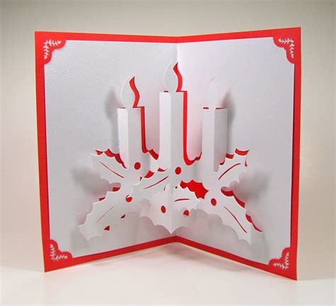 CHRISTMAS CANDLES 3D Pop Up Greeting Card Home Décor by BoldFolds