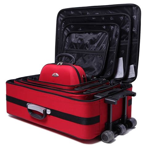 Red 5pc Luggage Set