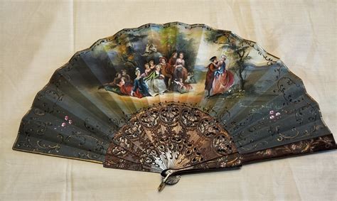 Wooden Hand Fan With Stunning Painting, Signed - Etsy