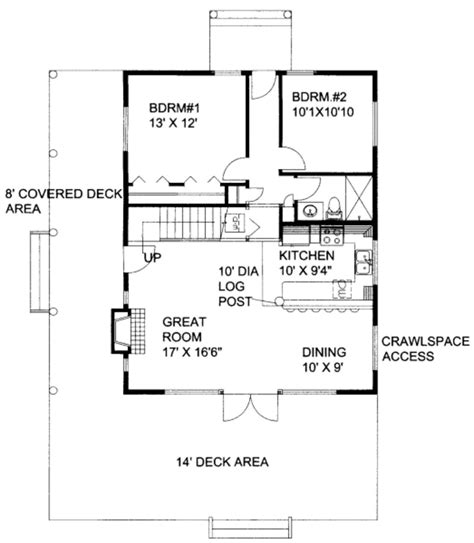 Cottage Style House Plan - 2 Beds 2 Baths 1500 Sq/Ft Plan #117-712 ...