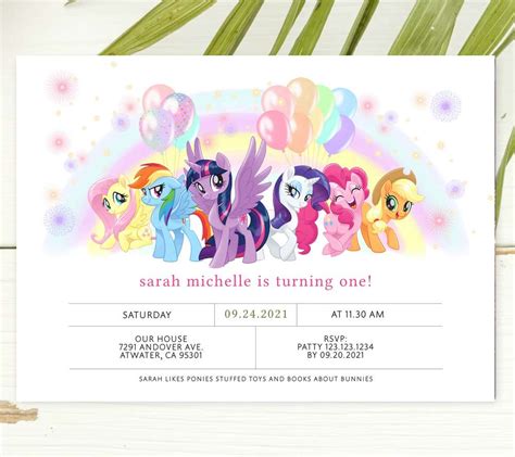 Little Pony Party Invitation - Edit Yourself Online FREE Demo