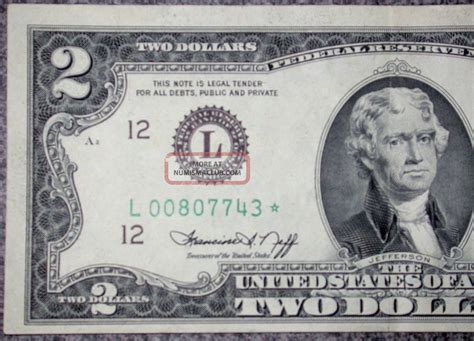 1976 Star Error $2 Federal Reserve Us Two Dollar Note 3rd Print Shift & Miscut 2