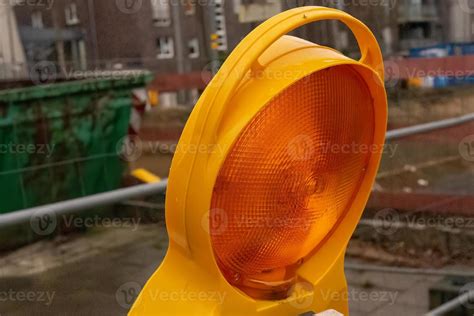 orange warning light at a construction site 16646282 Stock Photo at ...