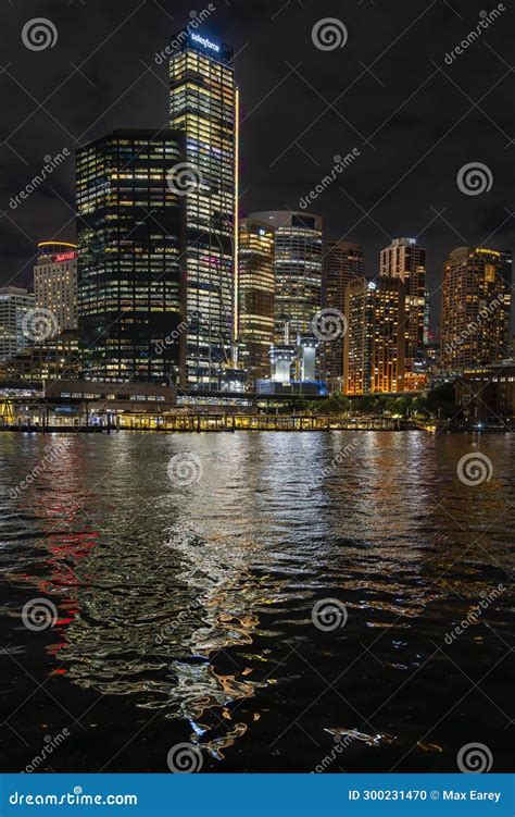 Circular Quay at Night from the Ocean Stock Photo - Image of holiday, dusk: 300231470