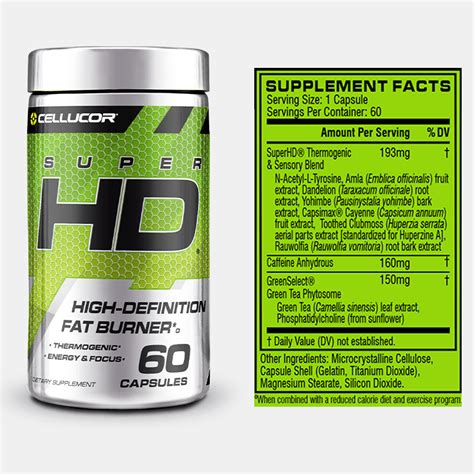 Cellucor® SuperHD Thermogenic Fat Burner, 60 Capsules